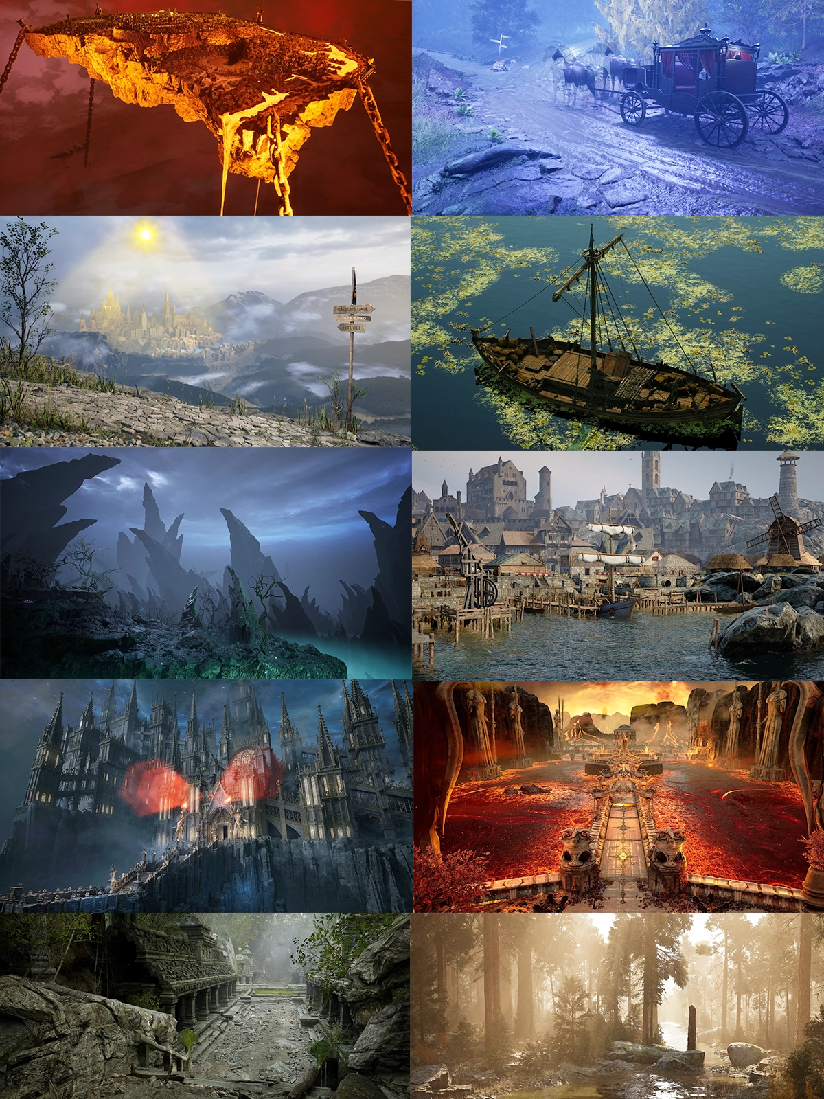 Rendered handouts for the points of interest on each map