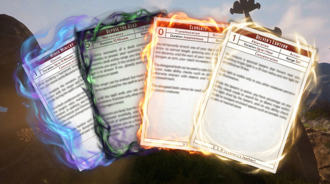 New Spells: Minor Mimicry, Depose the Dead, Elongate & Delver's Lantern