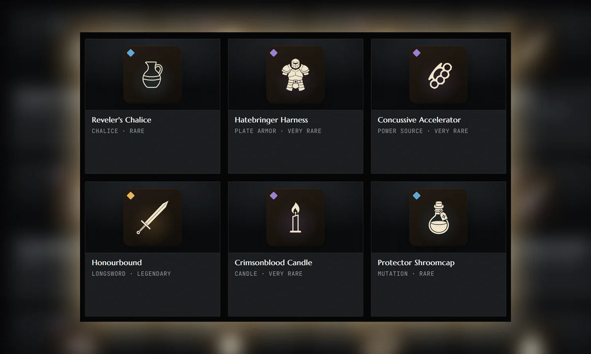 New Loot: Reveler's Chalice, Hatebringer Harness, Concussive Accelerator & Honourbound