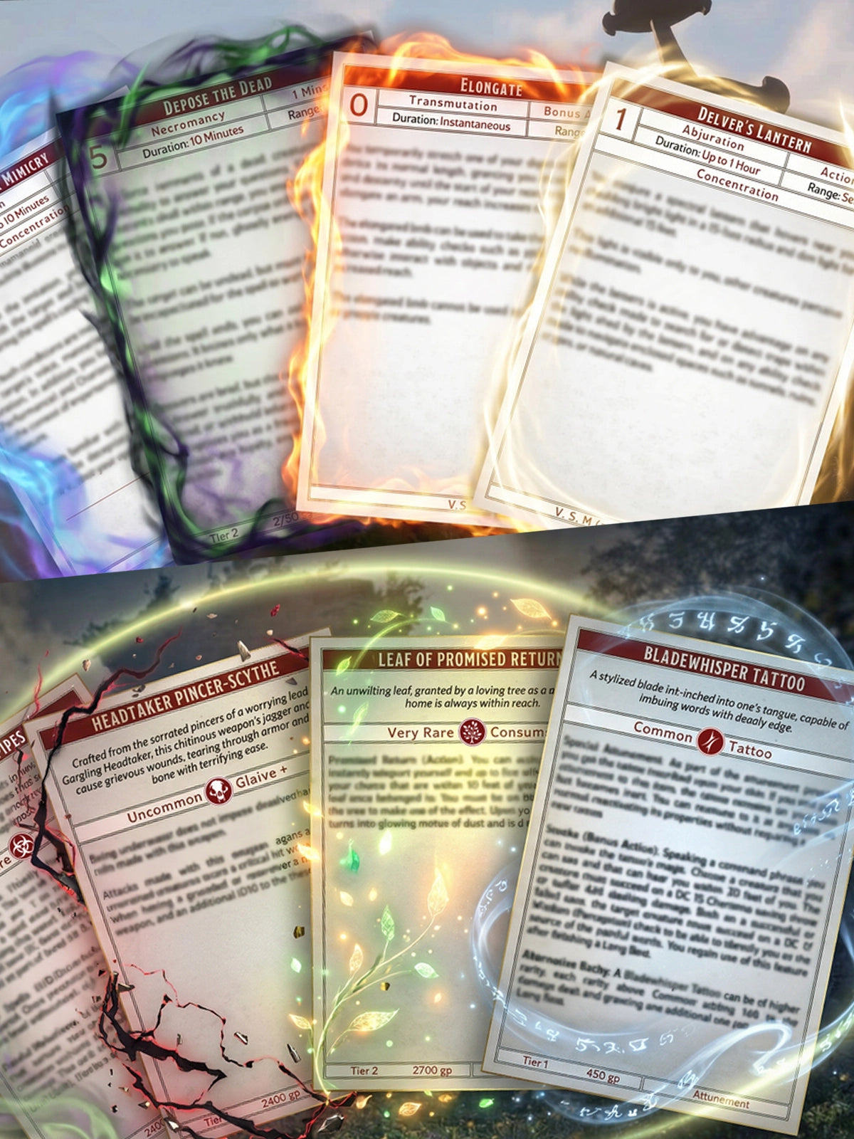 Custom-illustrated spell cards